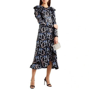 GIAMBATTISTA VALLI Ruffled Embroidered Sequined Organza Midi Dress